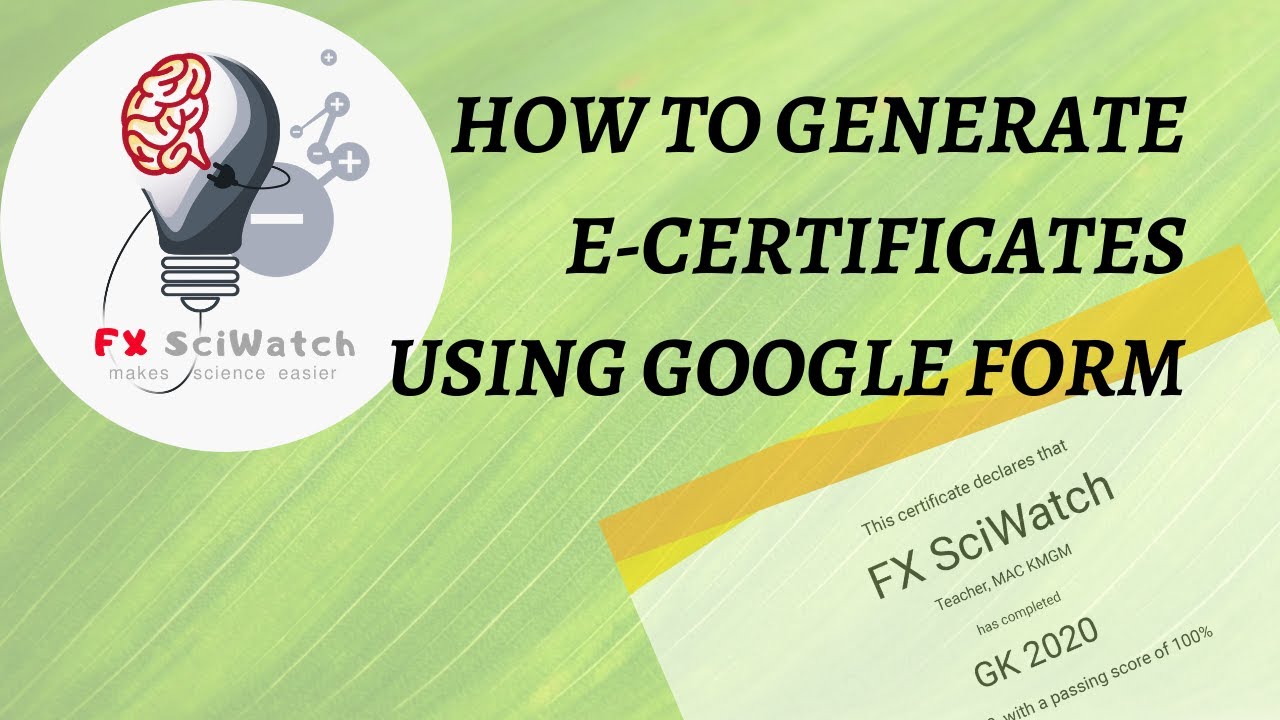 How to Generate E-Certificate using Google Form || E-Certificates using Certify'em || FX