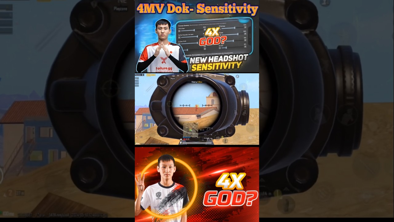 4MV Dok : M416 + 4x Burst Pixel knock 💥 PMGC 2024 🏆 BGMI ZERO RECOIL SENSITIVITY ✅ @Dok922. 🚨