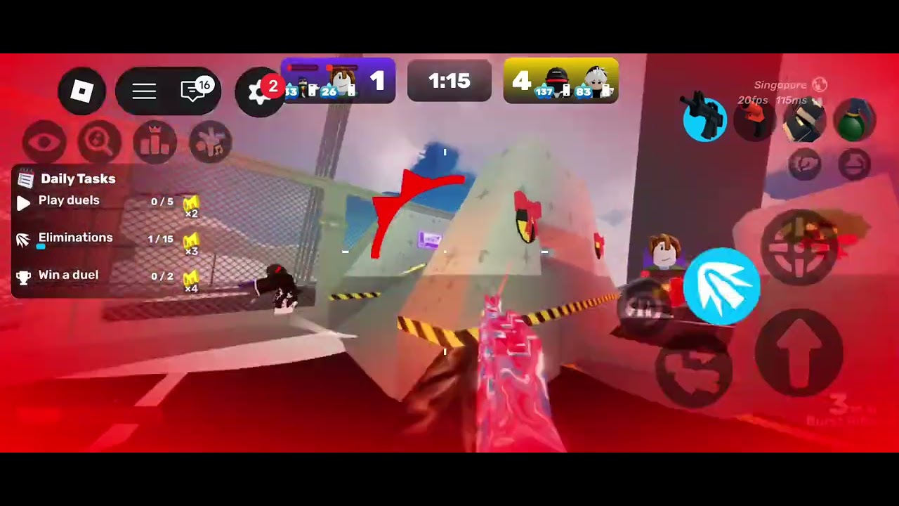 I got noob players in 1st and 2nd round in rivals) Roblox rivals gameplay on mobile 