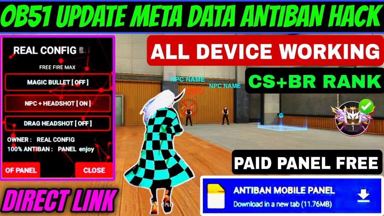 Drag Headshot + Npc Name File OB51 Update Config File Free Fire Headshot Config File OB51 Update