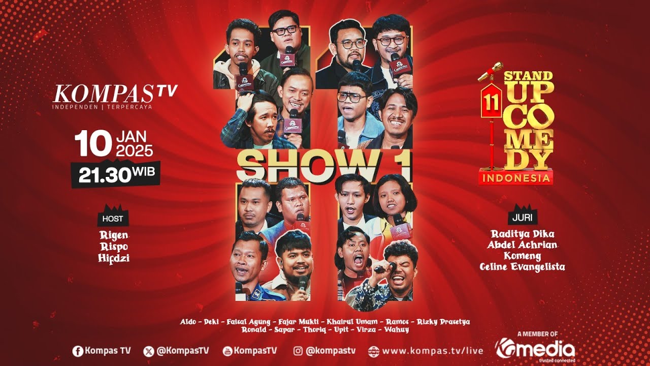 🔴 LIVE - SUCI 11 Show 1: Lahirnya Komika Baru, 13 Finalis Beraksi di Depan Radit hingga Komeng