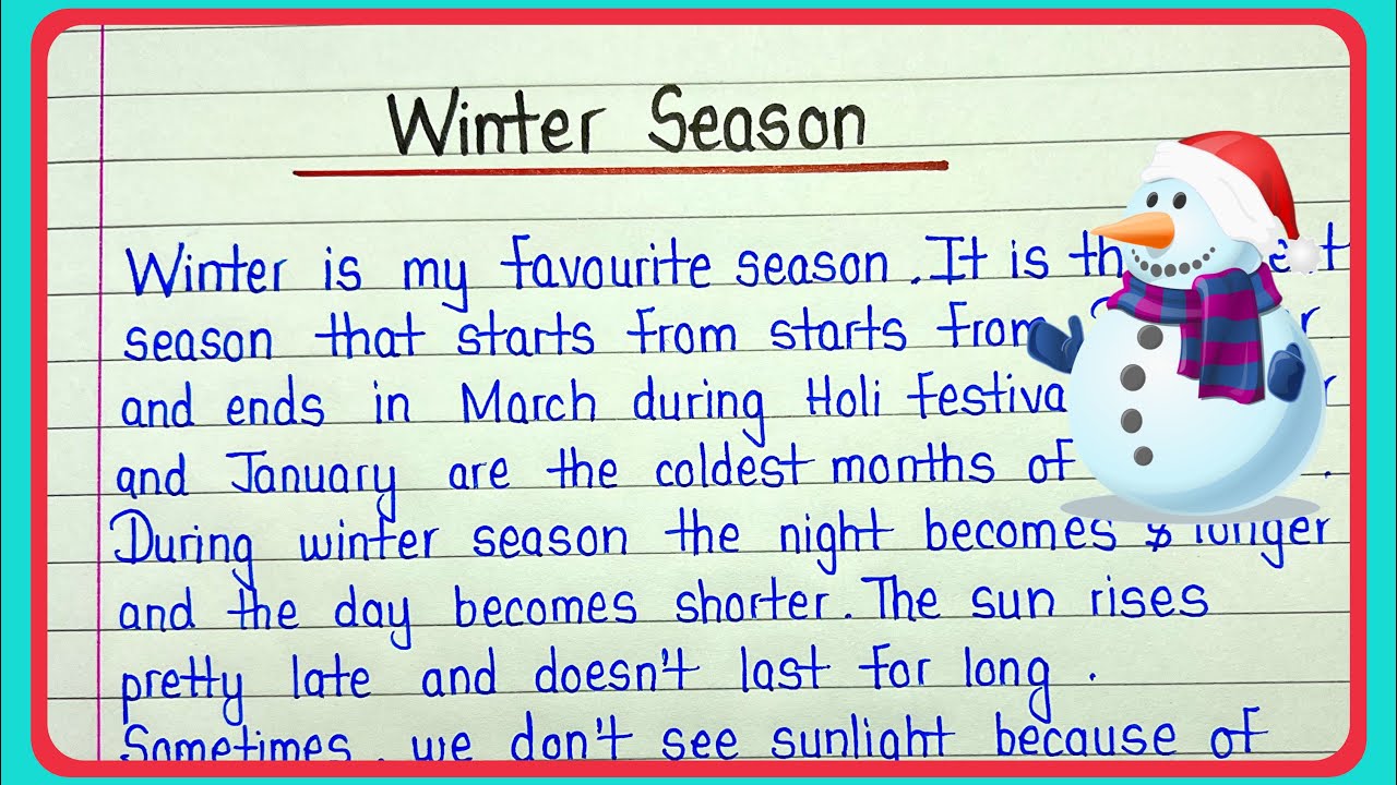 Essay on winter season in english || Winter season essay || Essay on my favourite season winter