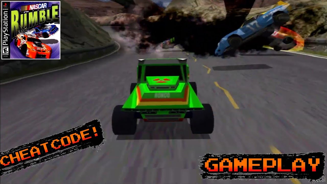 NASCAR RUMBLE (PS1) | ALL VEHICLES! ALL TRACKS! AND CHEAT CODE! | GAMEPLAY