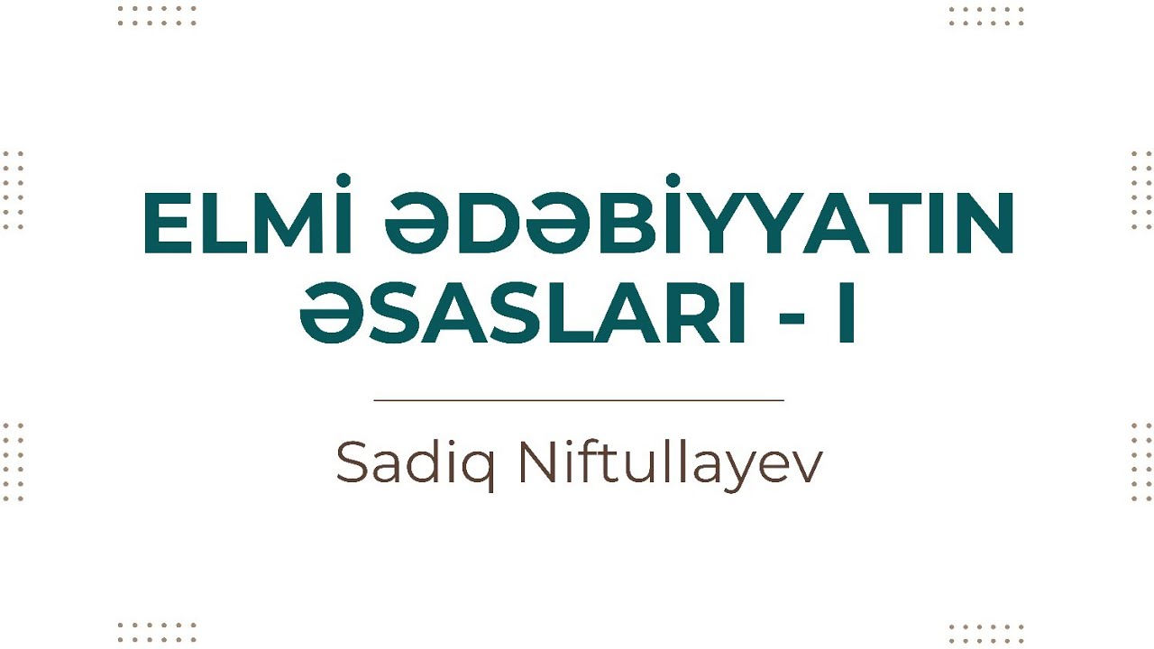ICAMS  | Elmi məqalələr 1 - Sadiq Niftullayev