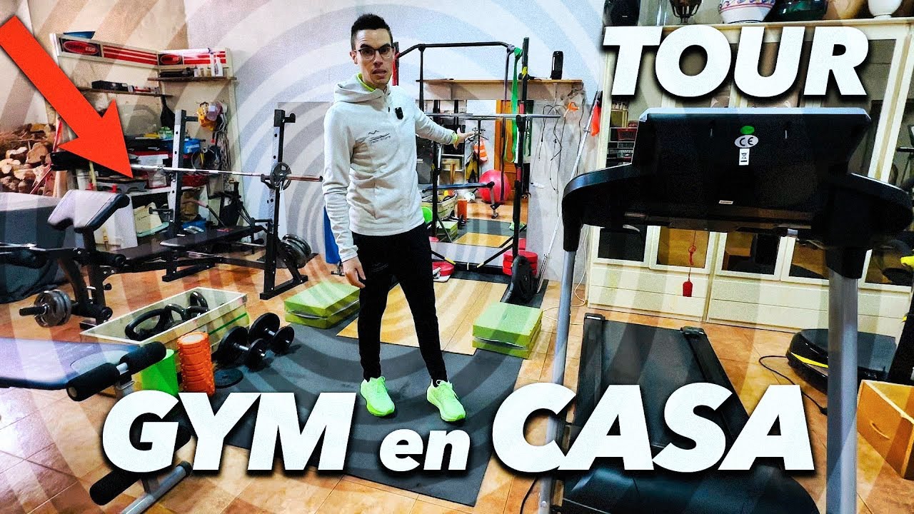 Mi GIMNASIO EN CASA | Tour completo | Musculación y cardio: cinta de correr, peso libre y accesorios