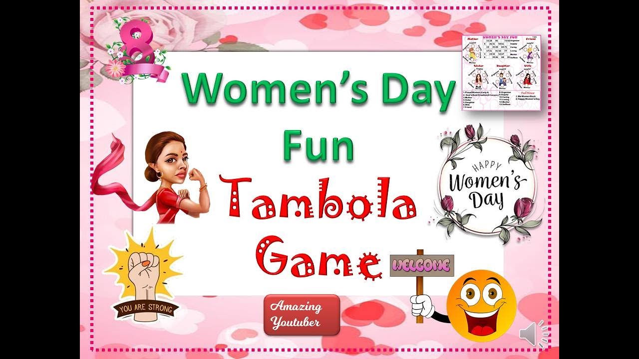 Unique Women's Day Tambola/Housie/International women's day Games/March Tambola/Housie theme ideas