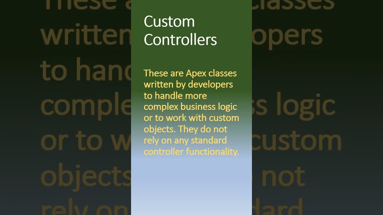 Controllers in Apex, Standard and Custom  #salesforcedevelopers #salesforceapex #salesforce