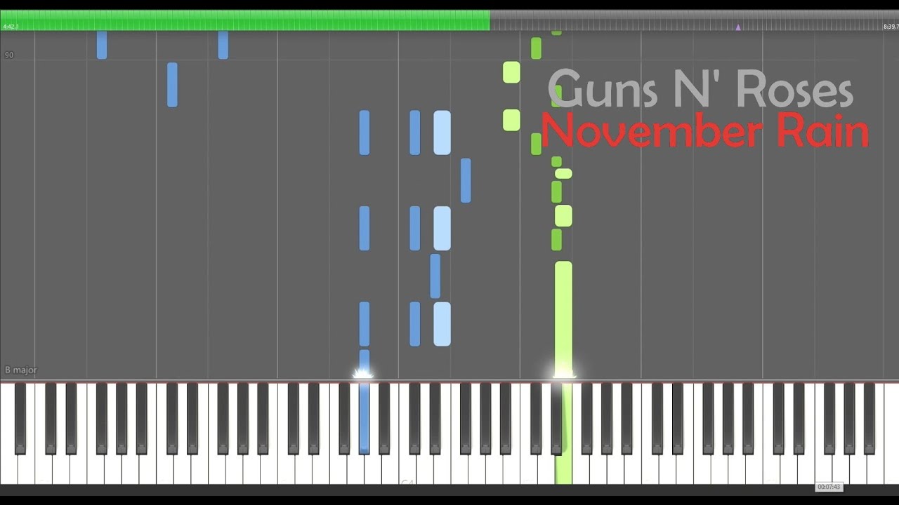 Guns N' Roses - November Rain (Piano tutorial, Synthesia)