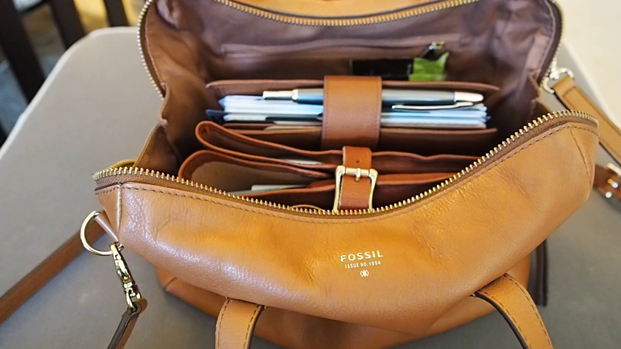 What's in my Bag (Fossil Sydney Satchel Camel)