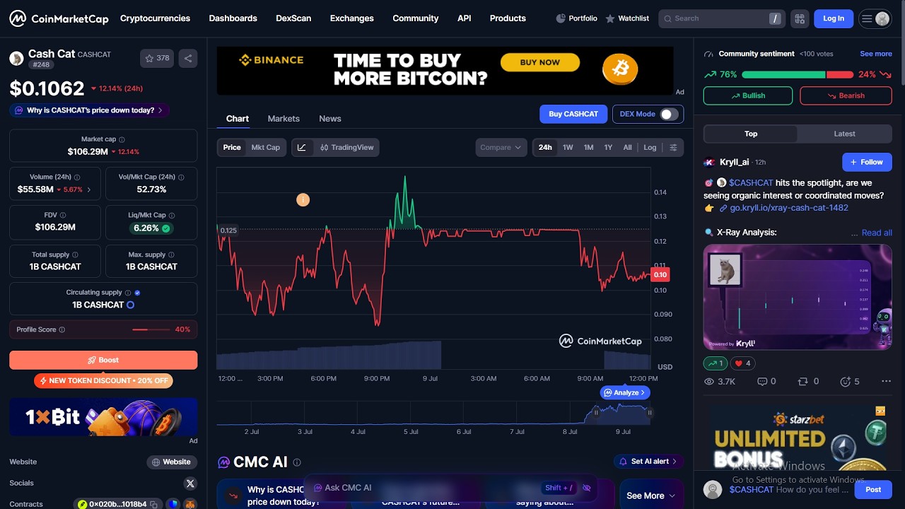 Is Cash Cat ($CASHCAT) token legit or a scam??