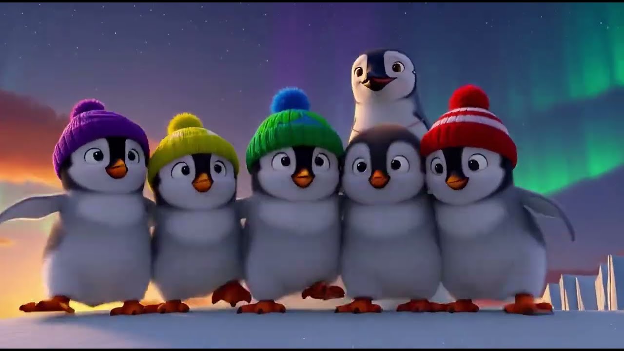 Five Little Penguins  Kids Nursery Rhyme1080p