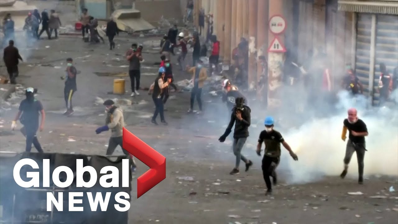 Protesters clash with security forces in Iraq as demonstrations continue