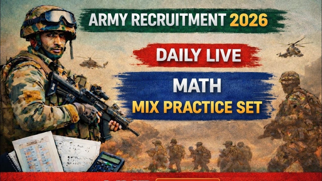 Army Recruitment 2026 Live | Math Mix Practice Set | Top 15 PYQ | Daily Live Class 