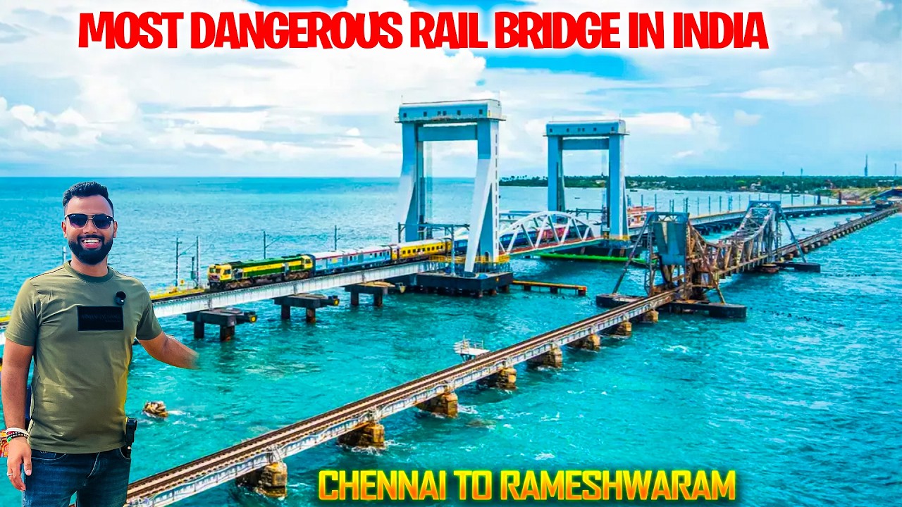 Chennai to Rameswaram Train Journey | Crossing the Famous Pamban Bridge Over the Sea