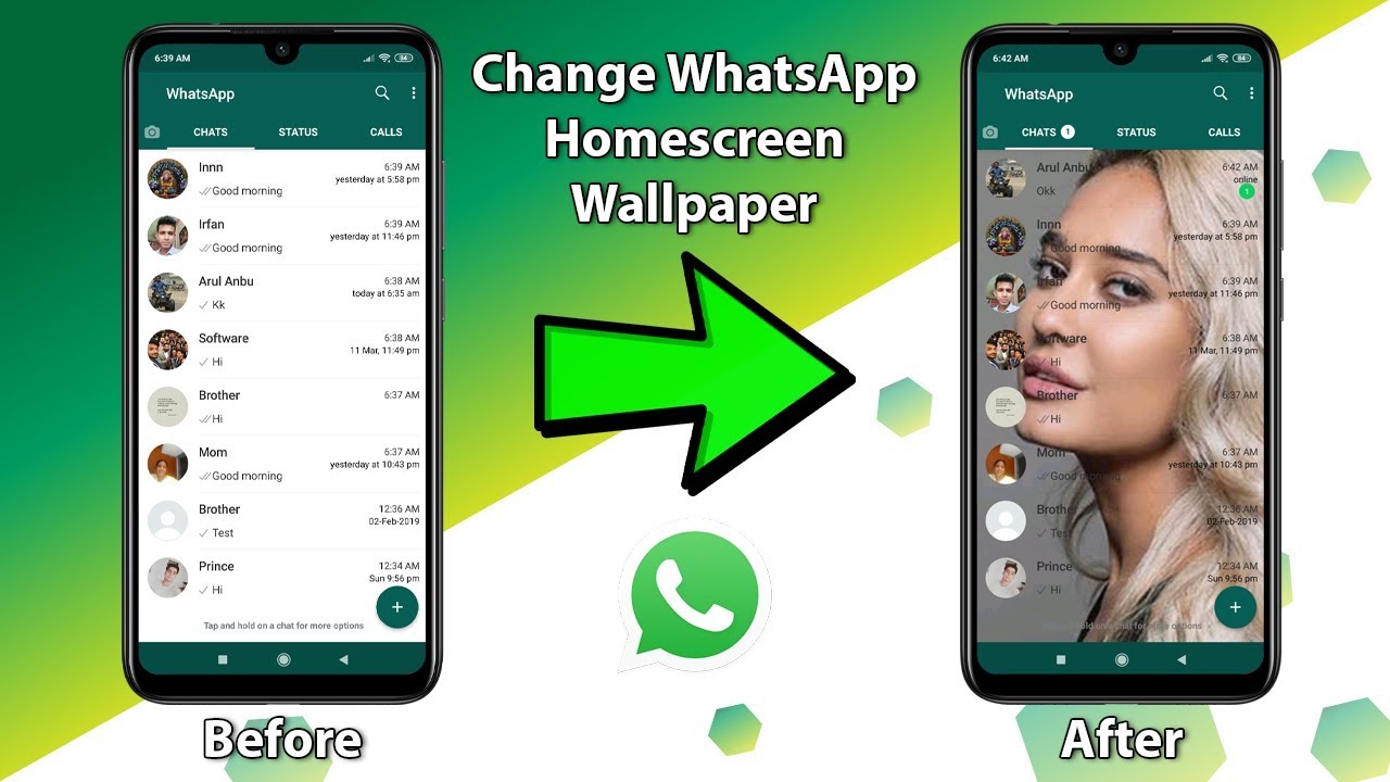Change WhatsApp Home Screen Wallpaper