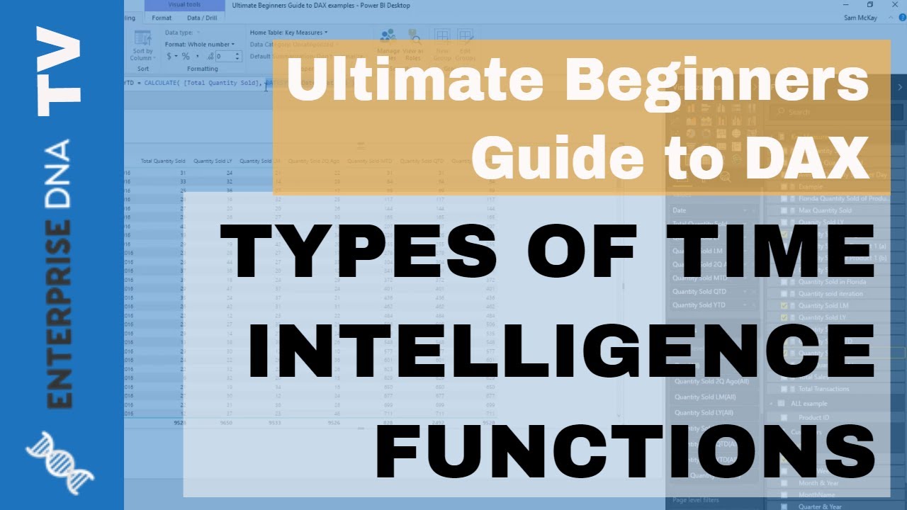Types Of Time Intelligence Functions - (1.15) Ultimate Beginners Guide to DAX 2019