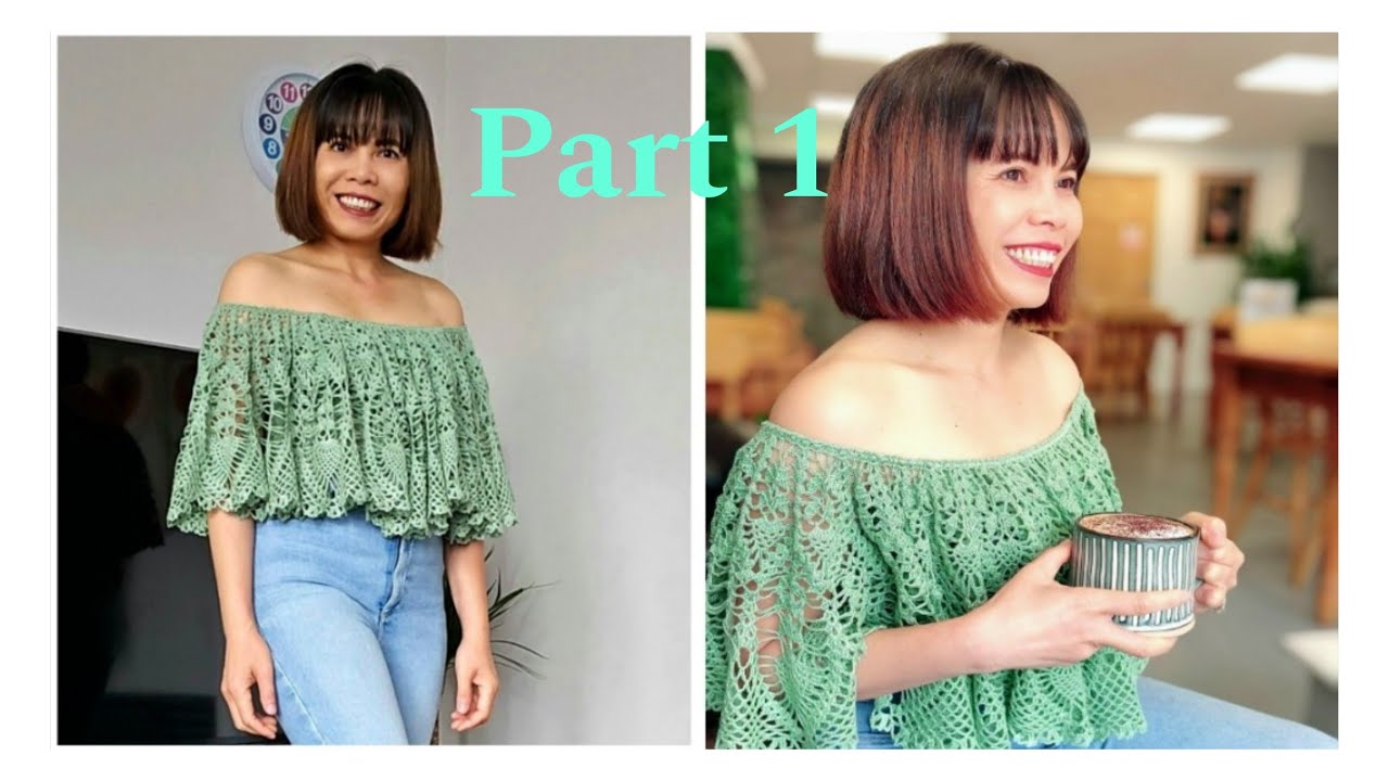Crochet off shoulder top part 1/3