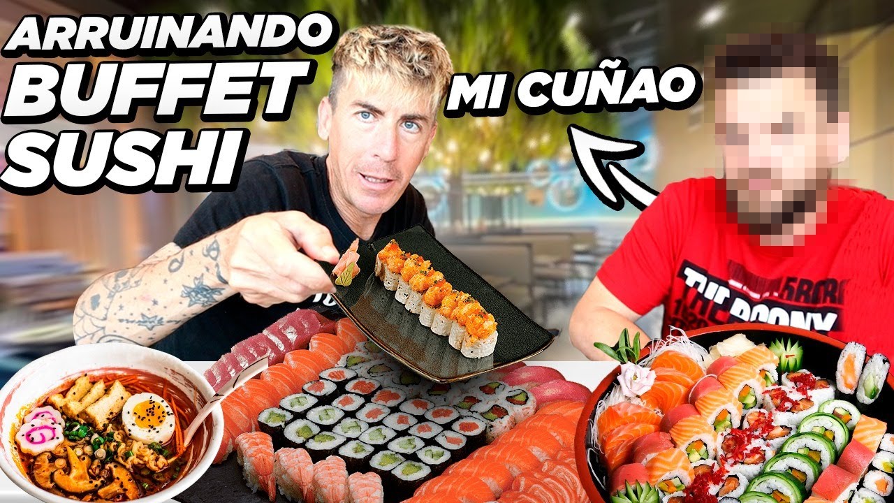 ARRUINANDO un BUFFET LIBRE de SUSHI por PRIMERA VEZ con EL CU&Ntilde;AO QUE COME MUCHO *AGUANTAR&Eacute; SU RITMO?