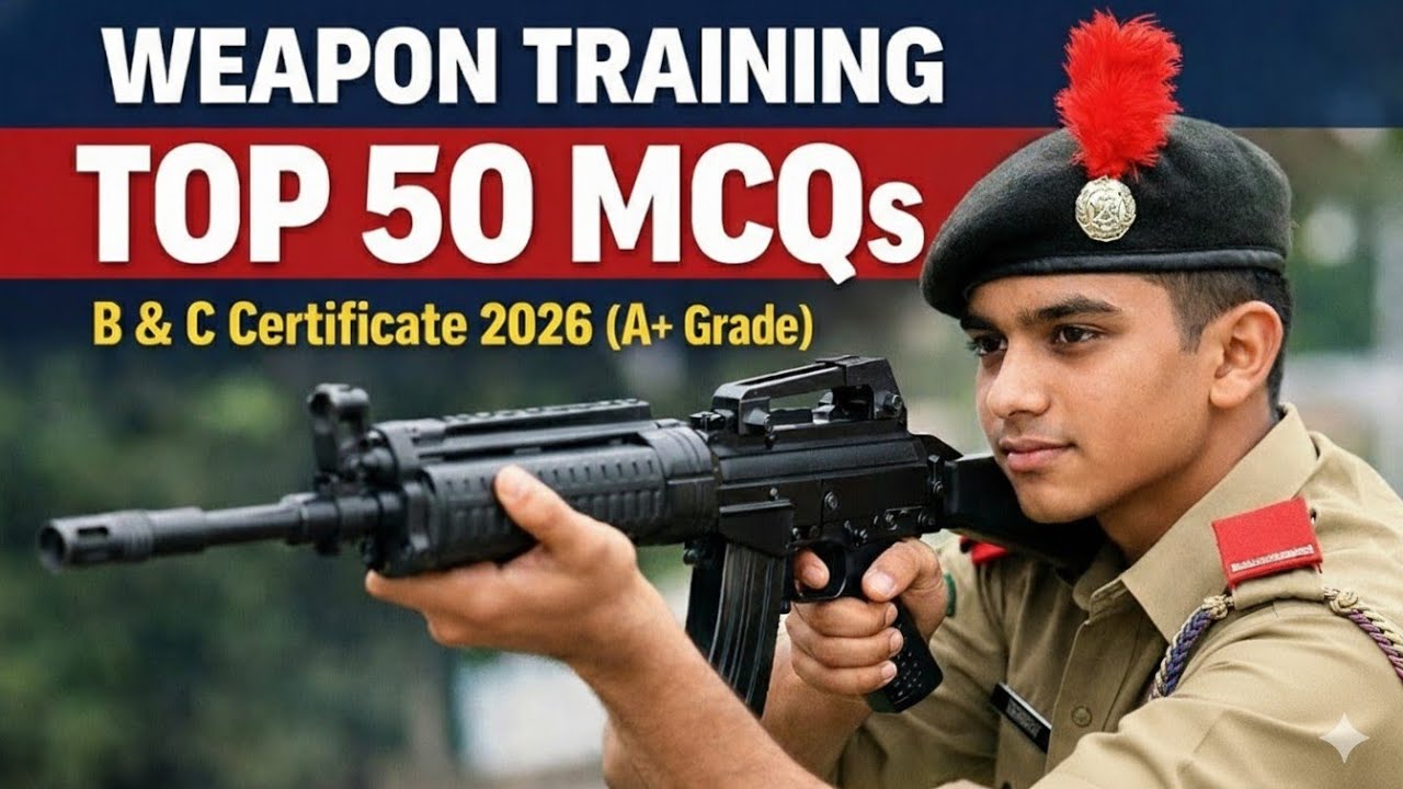 Weapon Training Top 50  MCQs for NCC B & C Certificate Exam 2026 | New OMR Pattern