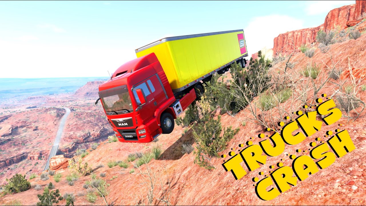 TRUCKS WITHOUT BRAKES CRASH - BEAMNG DRIVE