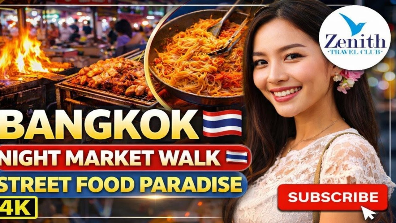 Bangkok Night Market Walk 🇹🇭 | Street Food Paradise | 4K Walking Tour