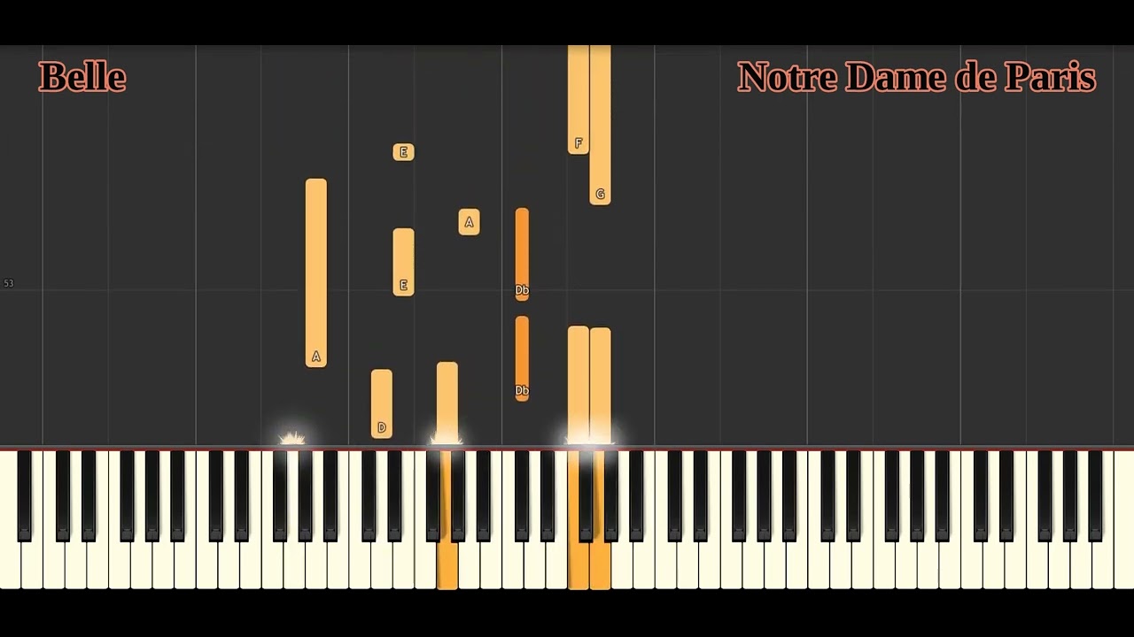 BELLE --  Notre Dame de Paris  - Piano Tutorial
