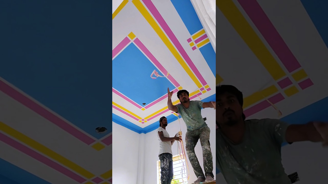 Bedroom selling masking tape design colour combination room colour design #shorts #painting #workout