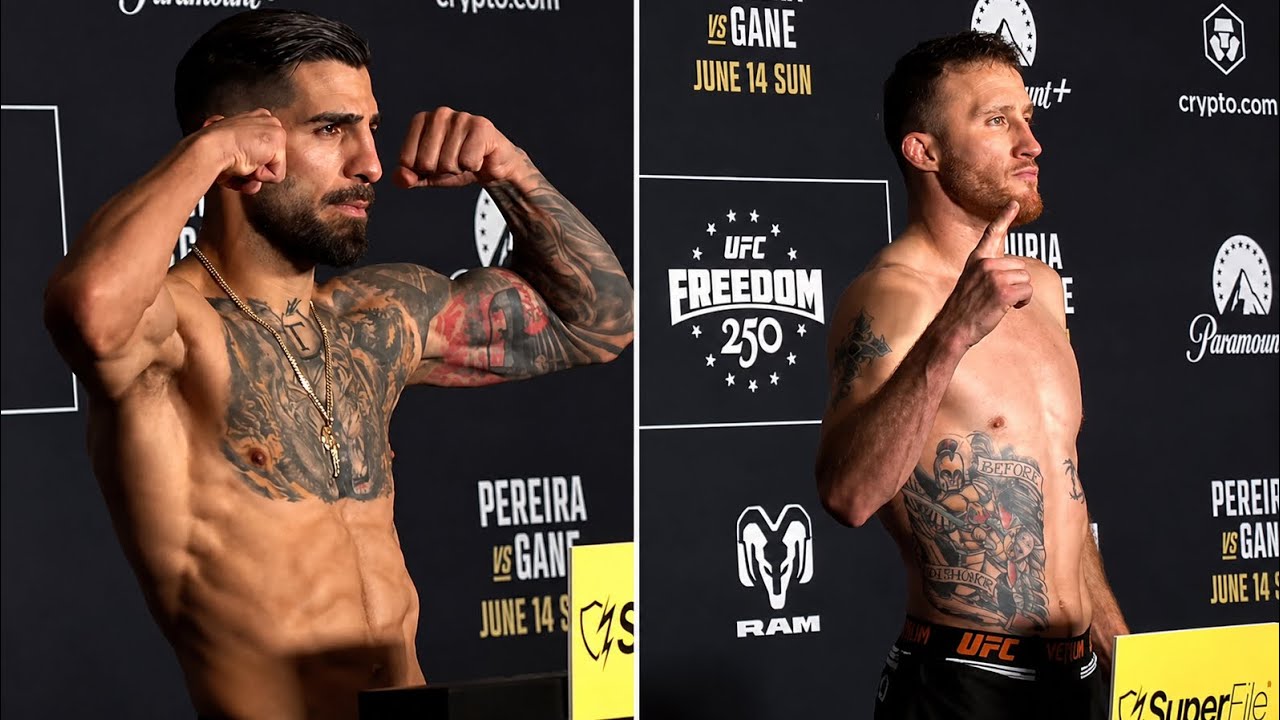 UFC Freedom 250 Official Weigh-Ins: Ilia Topuria vs Justin Gaethje