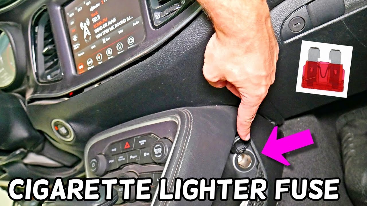 DODGE CHALLENGER FRONT CIGARETTE LIGHTER FUSE, POWER OUTLET FUSE LOCATION REPLACEMENT
