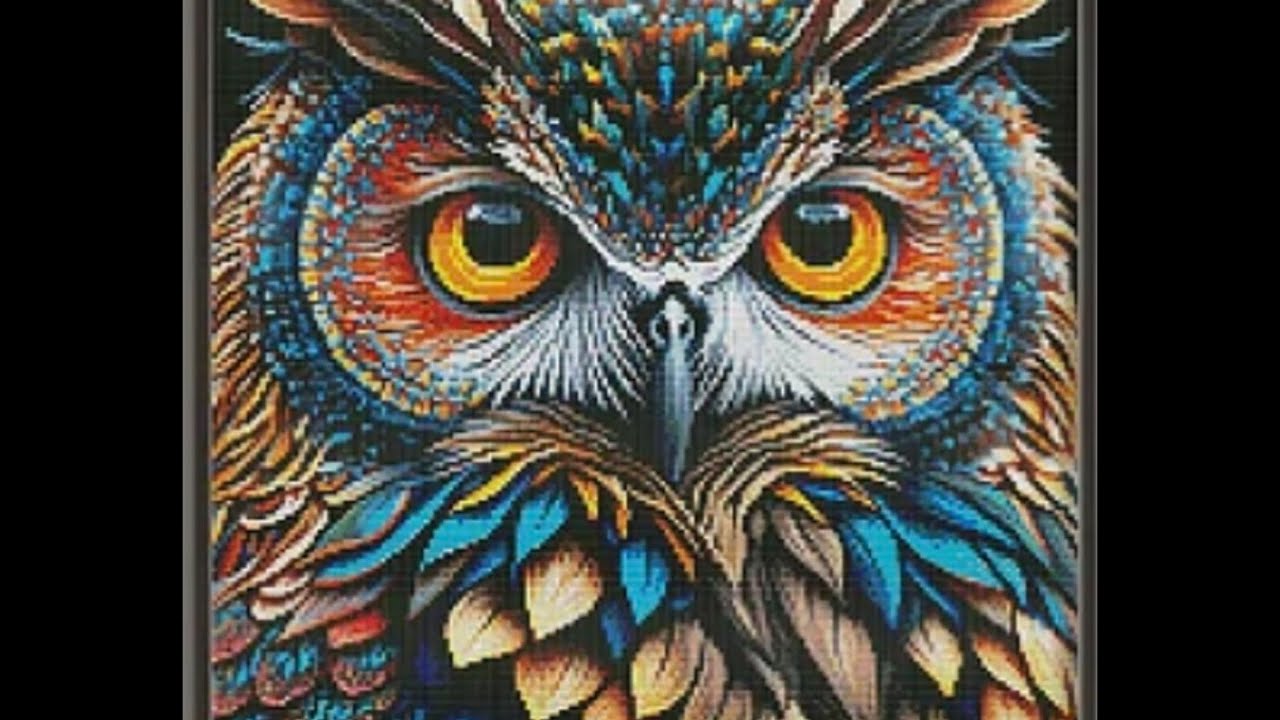 Je commence ce joli hibou en duo avec Johanne #pointdecroix 