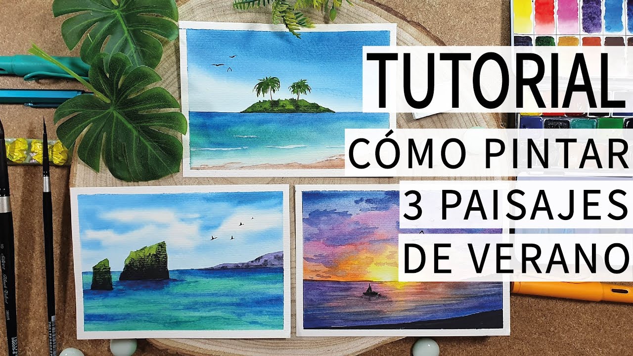 TUTORIAL: Cómo pintar 3 paisajes de verano con acuarelas