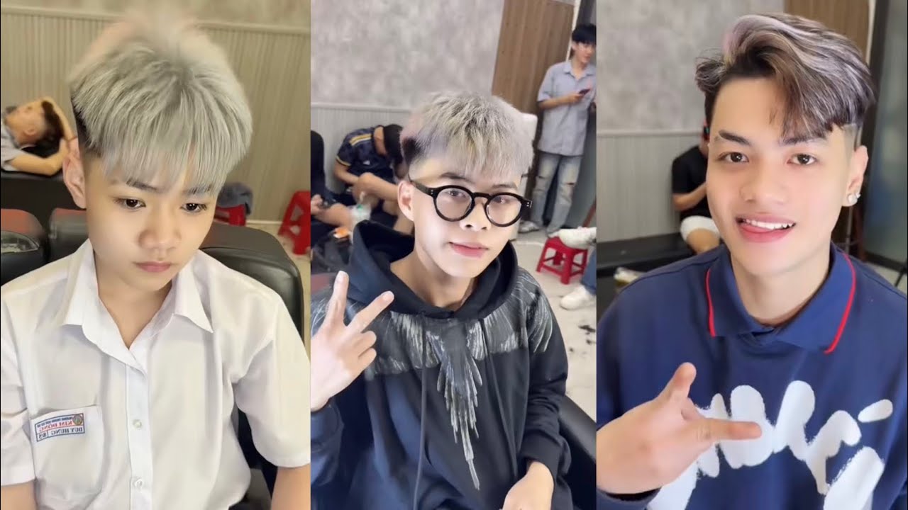 Lên màu tóc làm boy phố quá đơn giản #sangtaobarbershop #hairstyle #xh #tocnamdep 