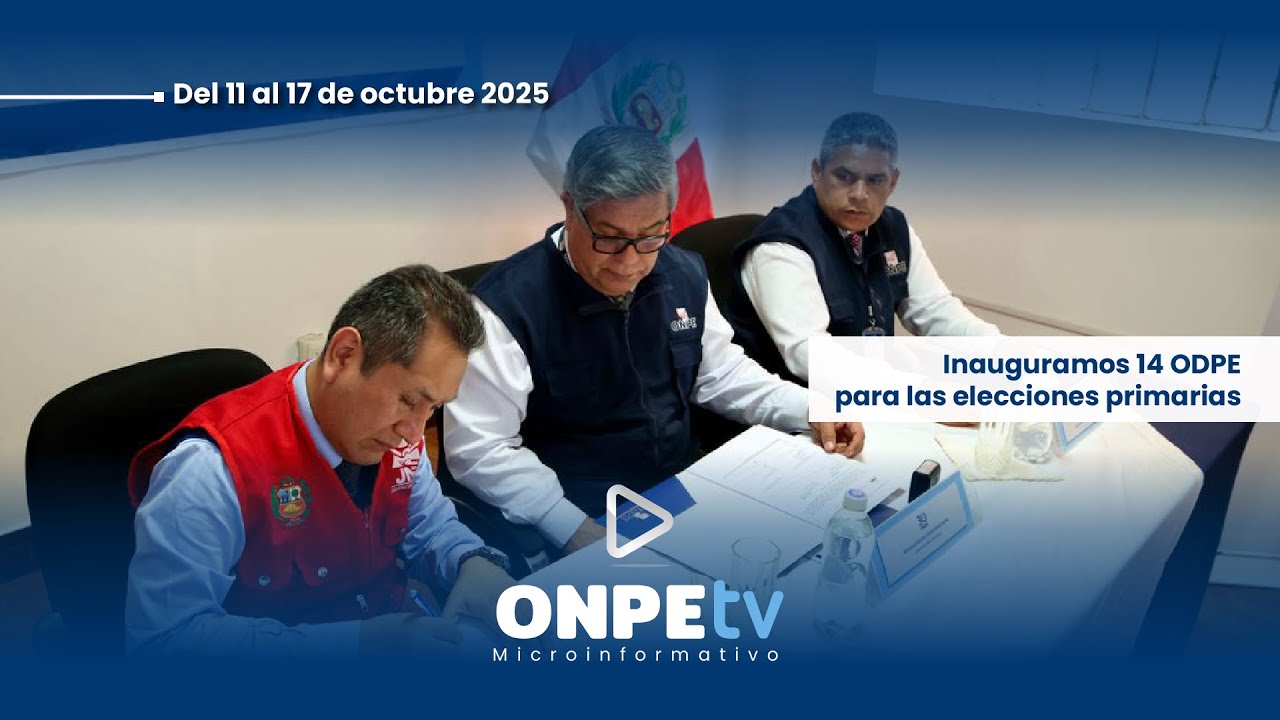 ONPE TV: Microinformativo del 17 de octubre de 2025