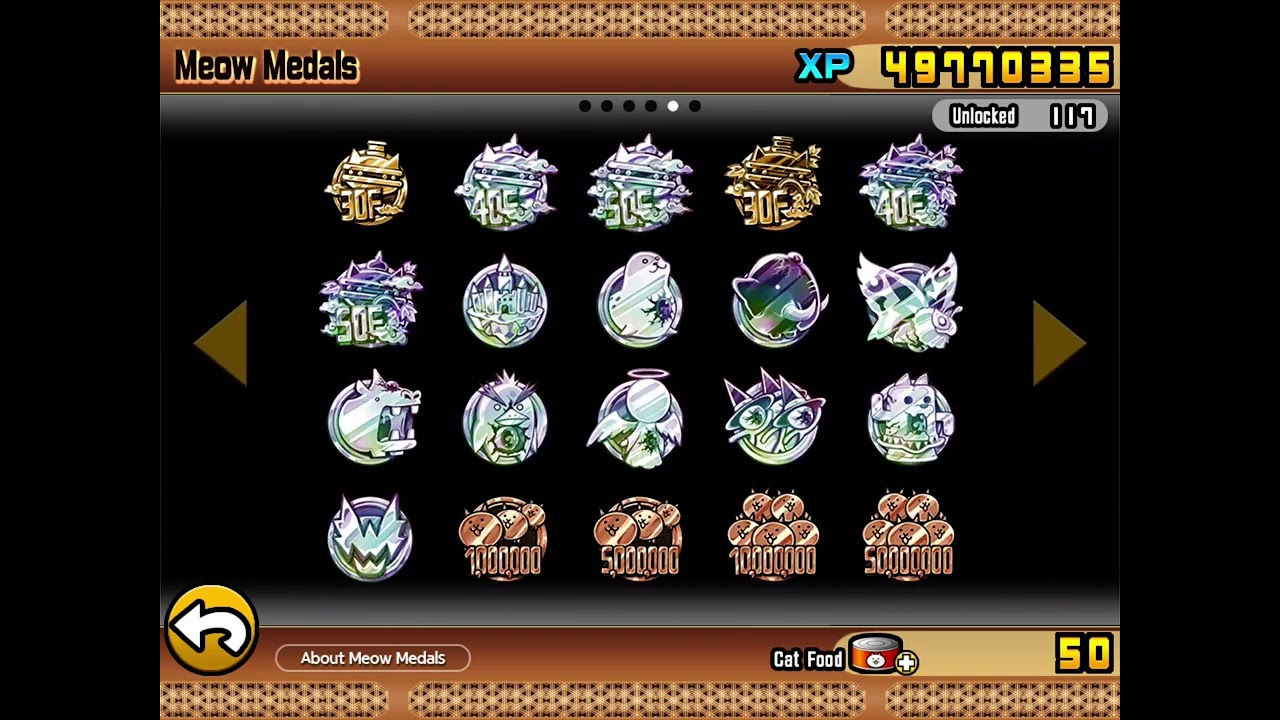 The Battle Cats: ALL 117 MEOW MEDALS (Version 13.5)