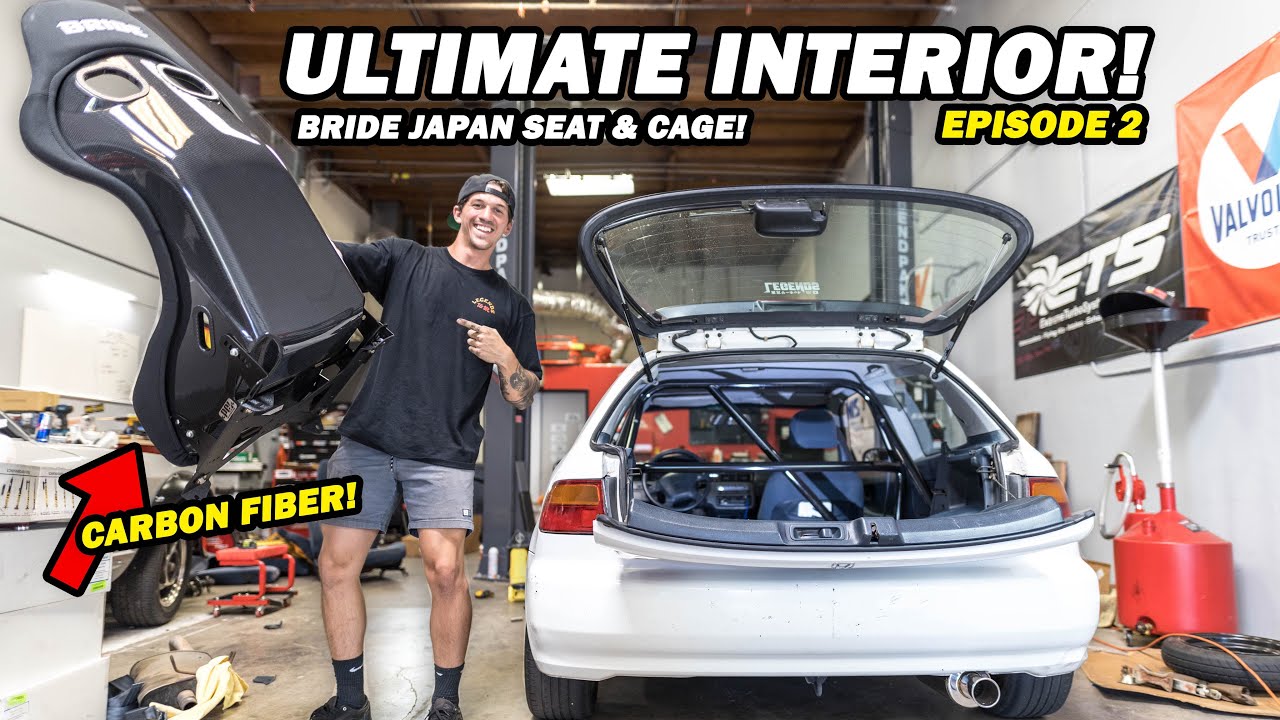 Civic EG Gets Bride JDM Carbon Racing Seat & Cage! | Building a Kanjozoku Style Civic EG Ep. 2