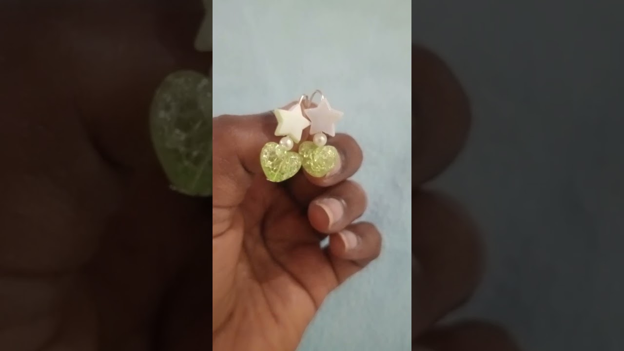 Heart Korean Earrings Making With Just 2 Minutes # Diy Earrings # Videos # Shorts