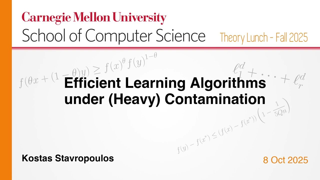 Kostas Stavropoulos: Efficient Learning Algorithms under (Heavy) Contamination