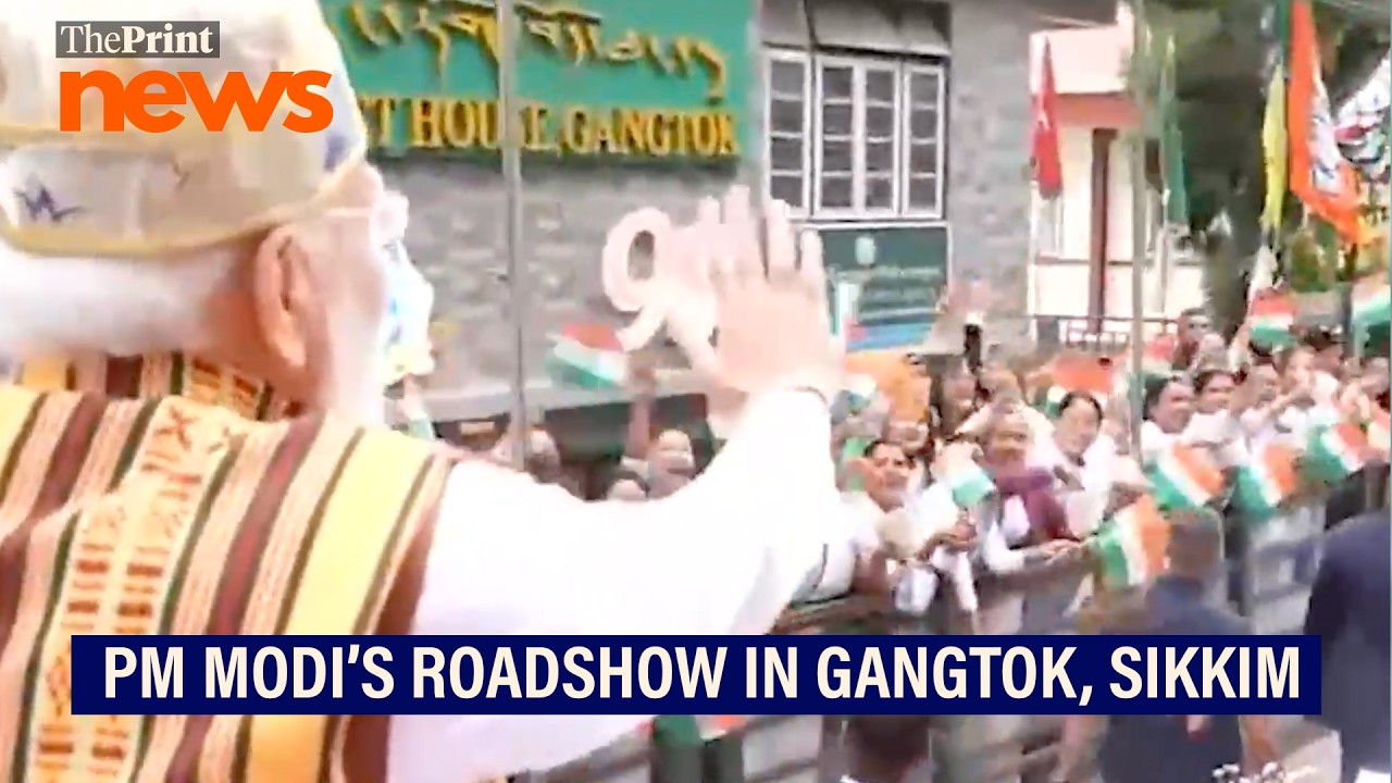 PM Modi holds a roadshow in Gangtok, Sikkim
