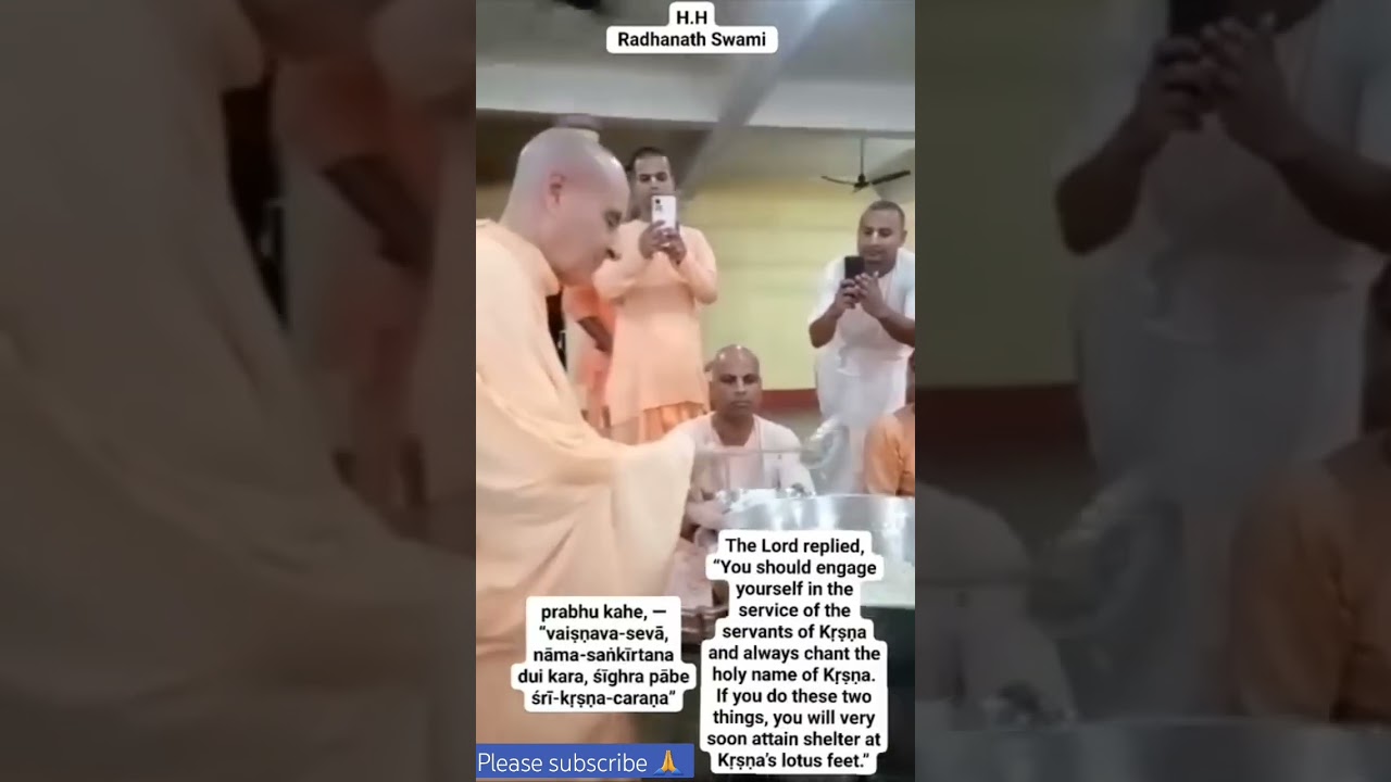 HH Radhanath Swami maharaj serving brahamchari #mayapur #iskcon #radhanathswami #viral #trending