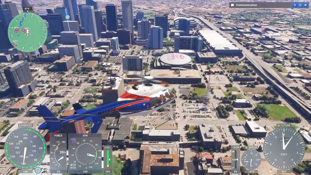 MSFS2024 - Free Flight - Downtown Houston TX - Bell 407