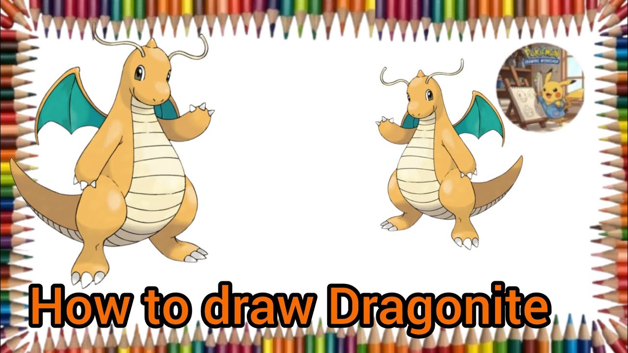 Pokemon/How to draw Dragonite/step by step 