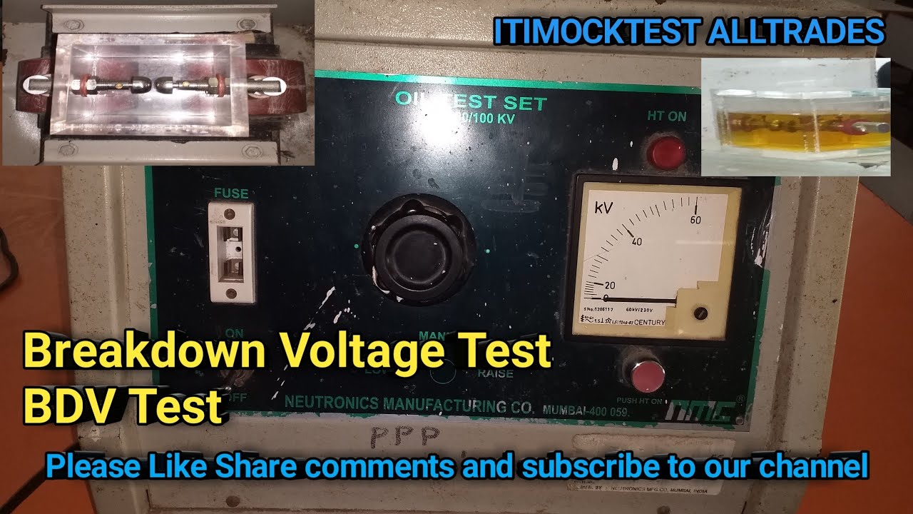 Breakdown Voltage Test BDV Test Insulation  Test Of Transformer Oil In Tamil | ITI | Diploma | ENGG