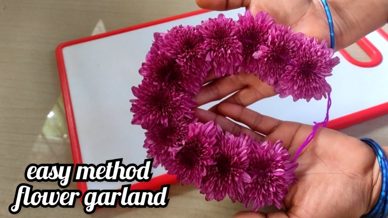 Samanthi flower garland /purple colour bridal veni /Chrysanthemum flower
