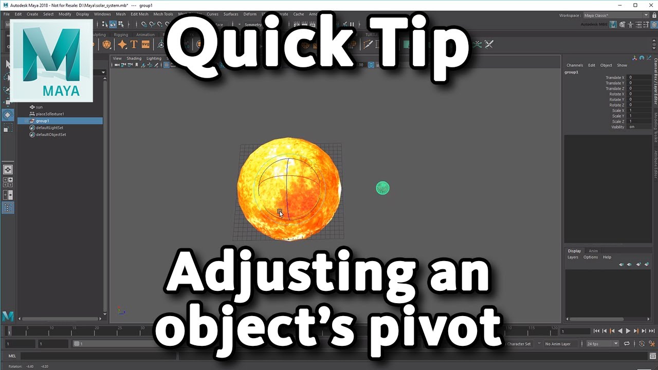 Maya Quick Tip: Adjusting an object's pivot (AKA its center)