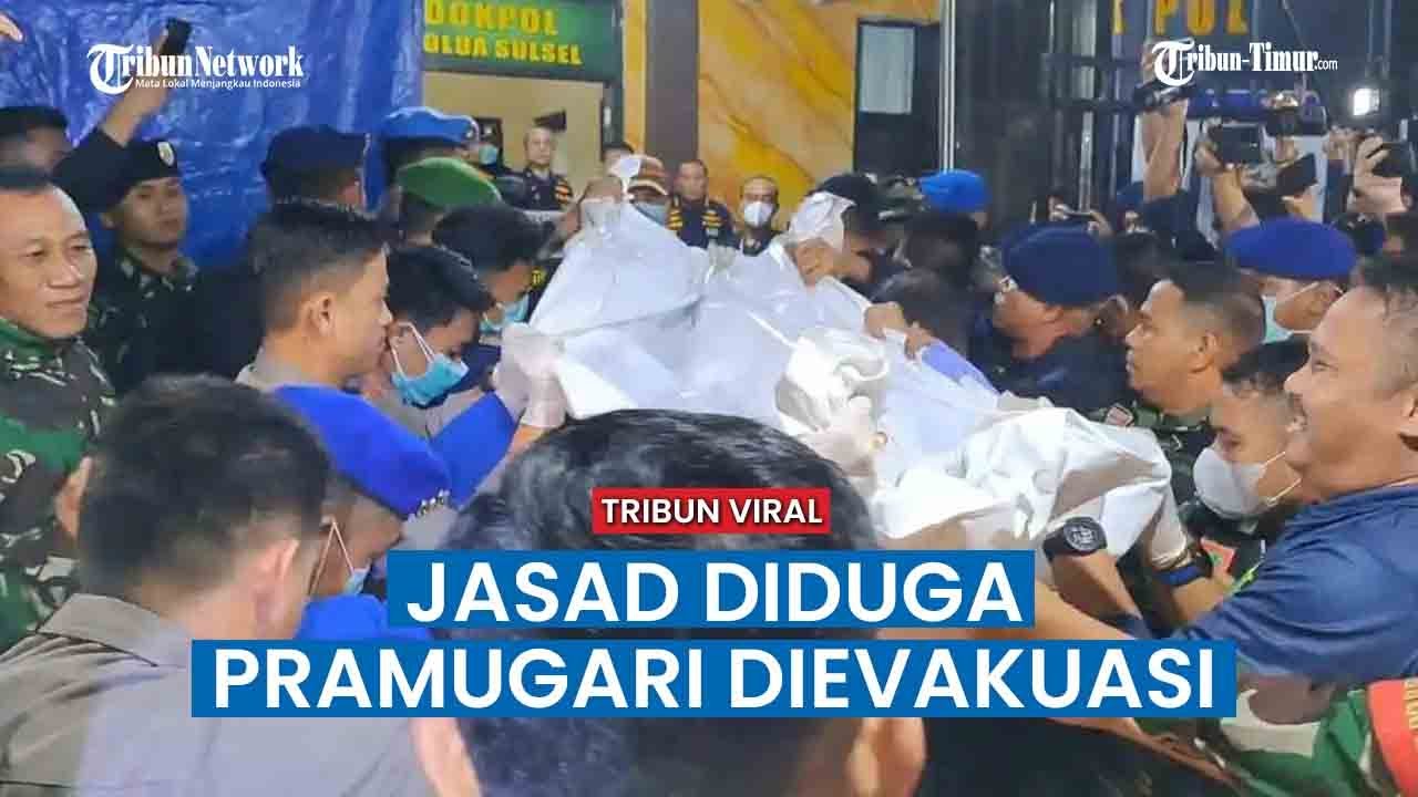 Tim SAR Evakuasi Satu Jenazah Diduga Pramugari Pesawat ATR 42-500 di Gunung Bulu Saraung