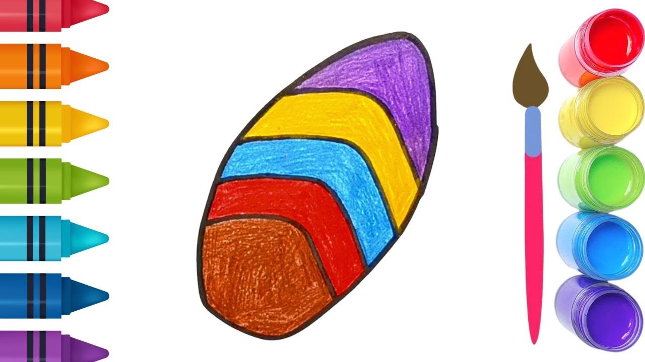How To Draw cute Easter Egg Drawing, Painting & Coloring For Kids and Toddlers_ Child Art 🐋🌈🎨
