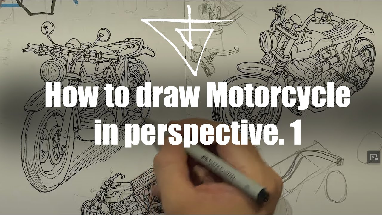 How to draw Motorcycle in perspective. 1
