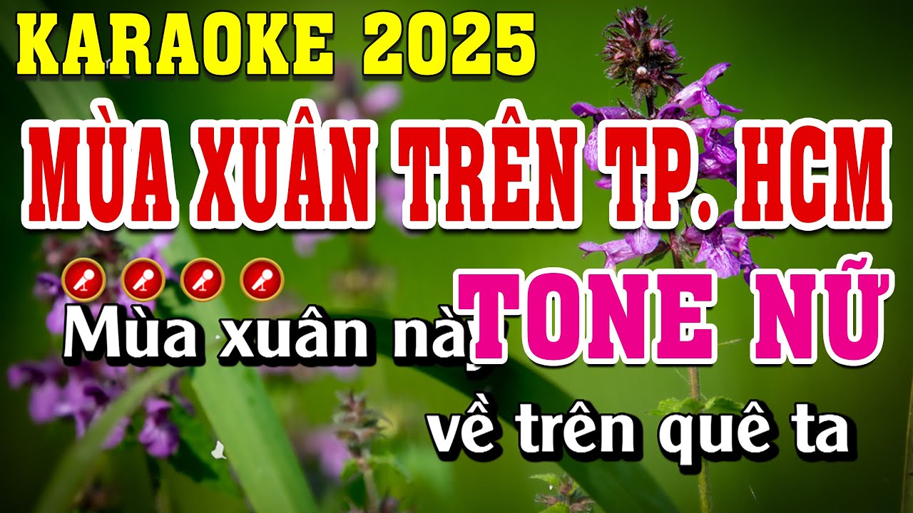 Mùa Xuân Trên Thành Phố Hồ Chí Minh Karaoke Tone Nữ | Đình Long Karaoke