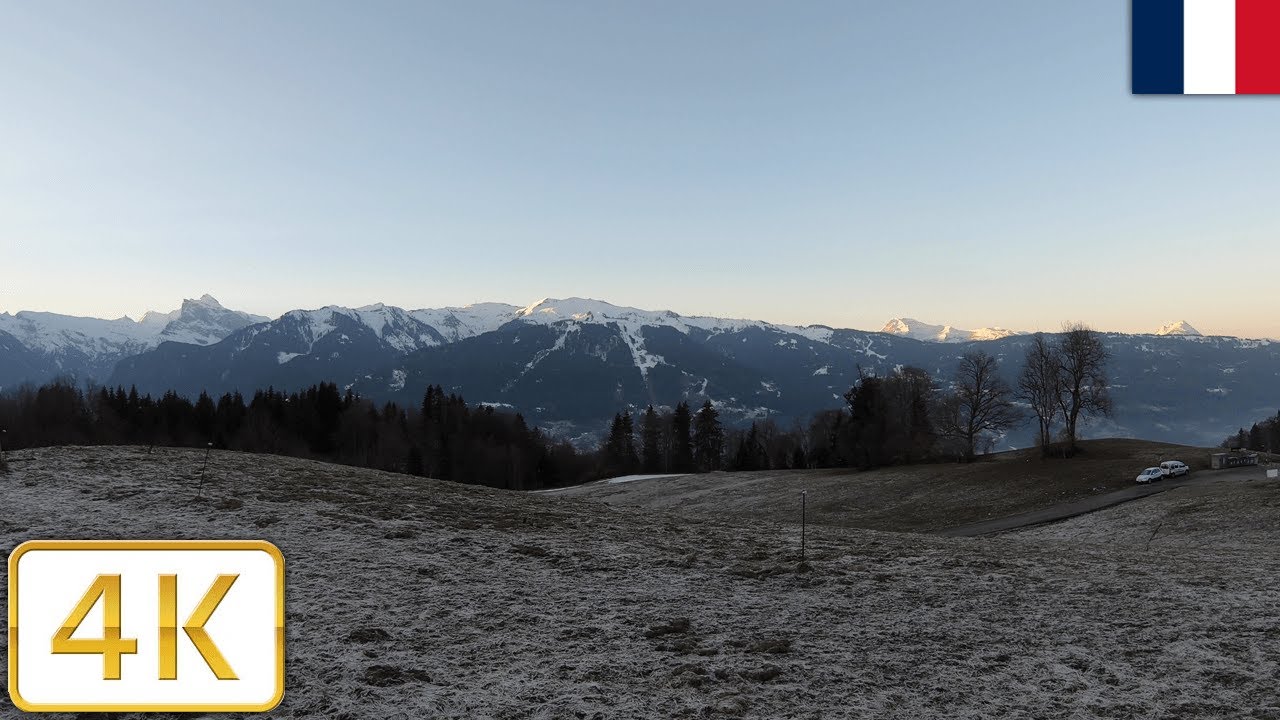 A view of Grand Massif mountains, France | Winter 2021【4K】