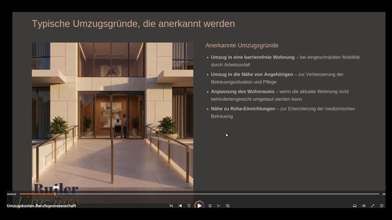 Umzugskosten Berufsgenossenschaft  mit Butler Umzüge GmbH